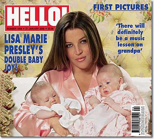 Lisa Marie Presley with twins, Finley and Harper